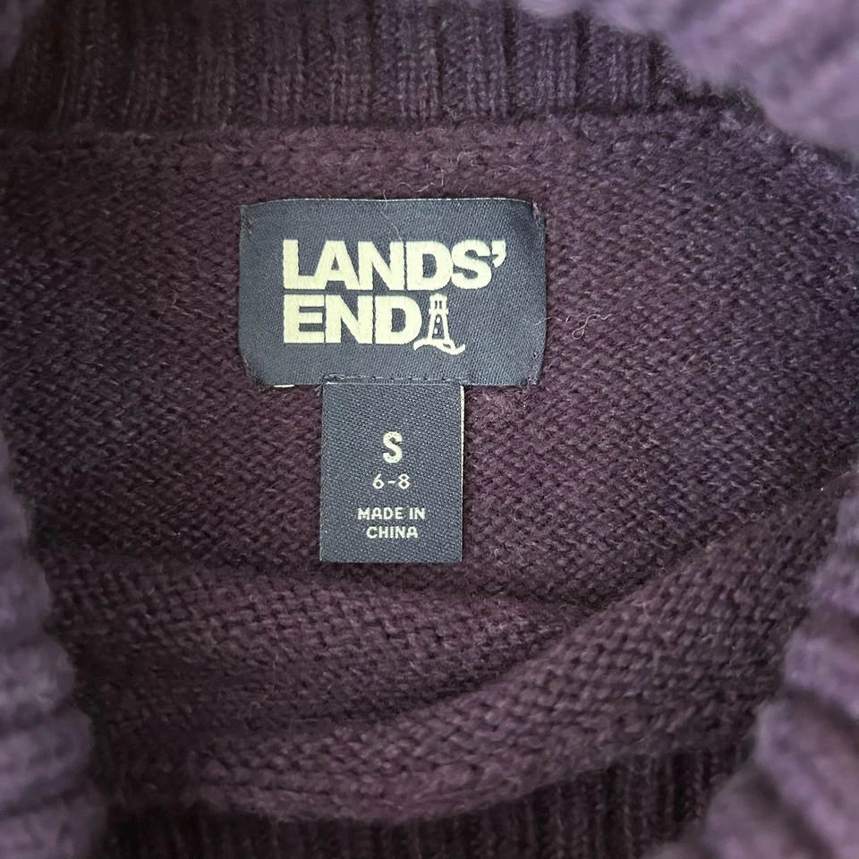 Suéter tejido copo de nieve Lands End para mujer cuello alto Fair Isle talla S algodón Navidad Foto 2 de 4