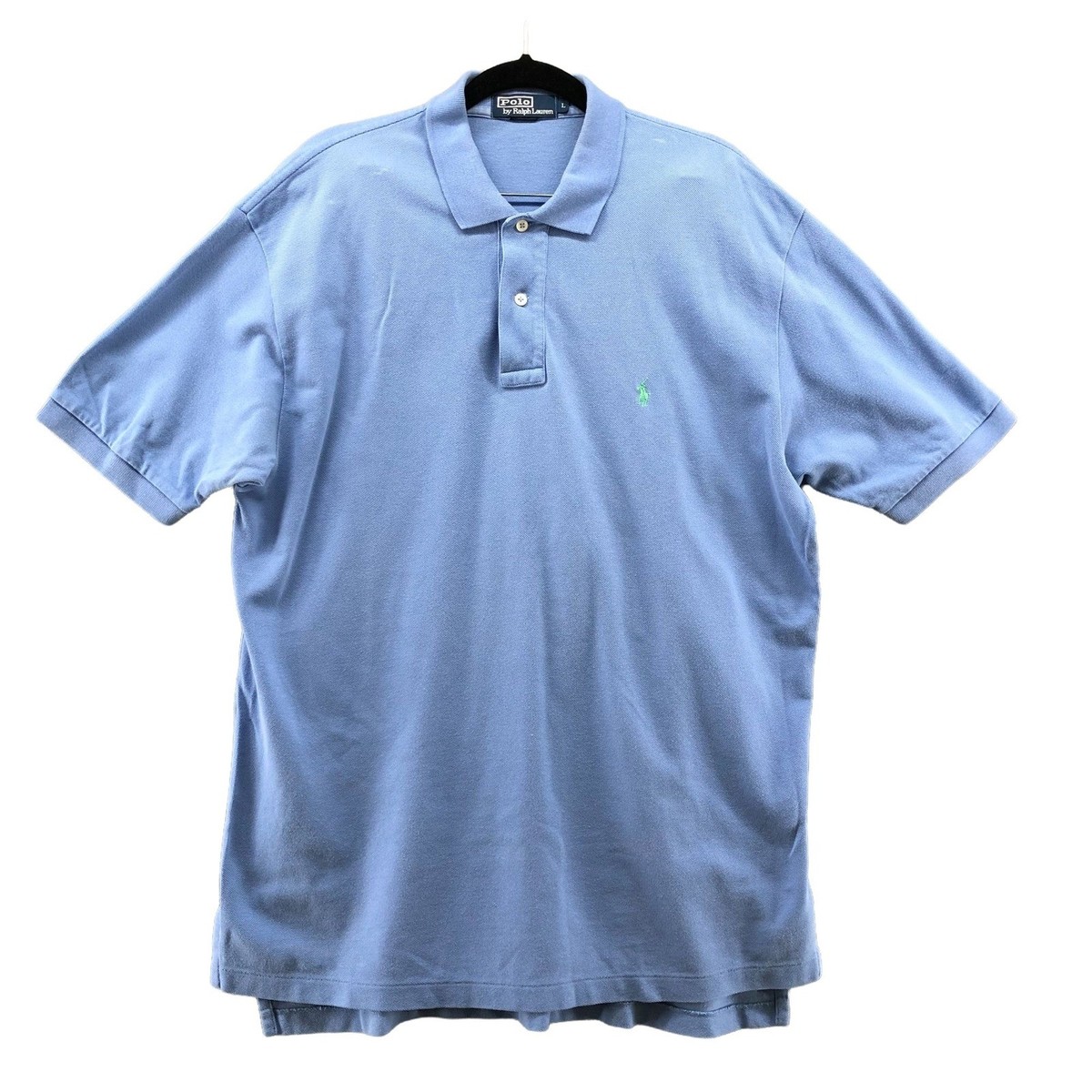 Vintage Polo Ralph Lauren Shirt Mens L Blue Short Sleeve Polo 90s