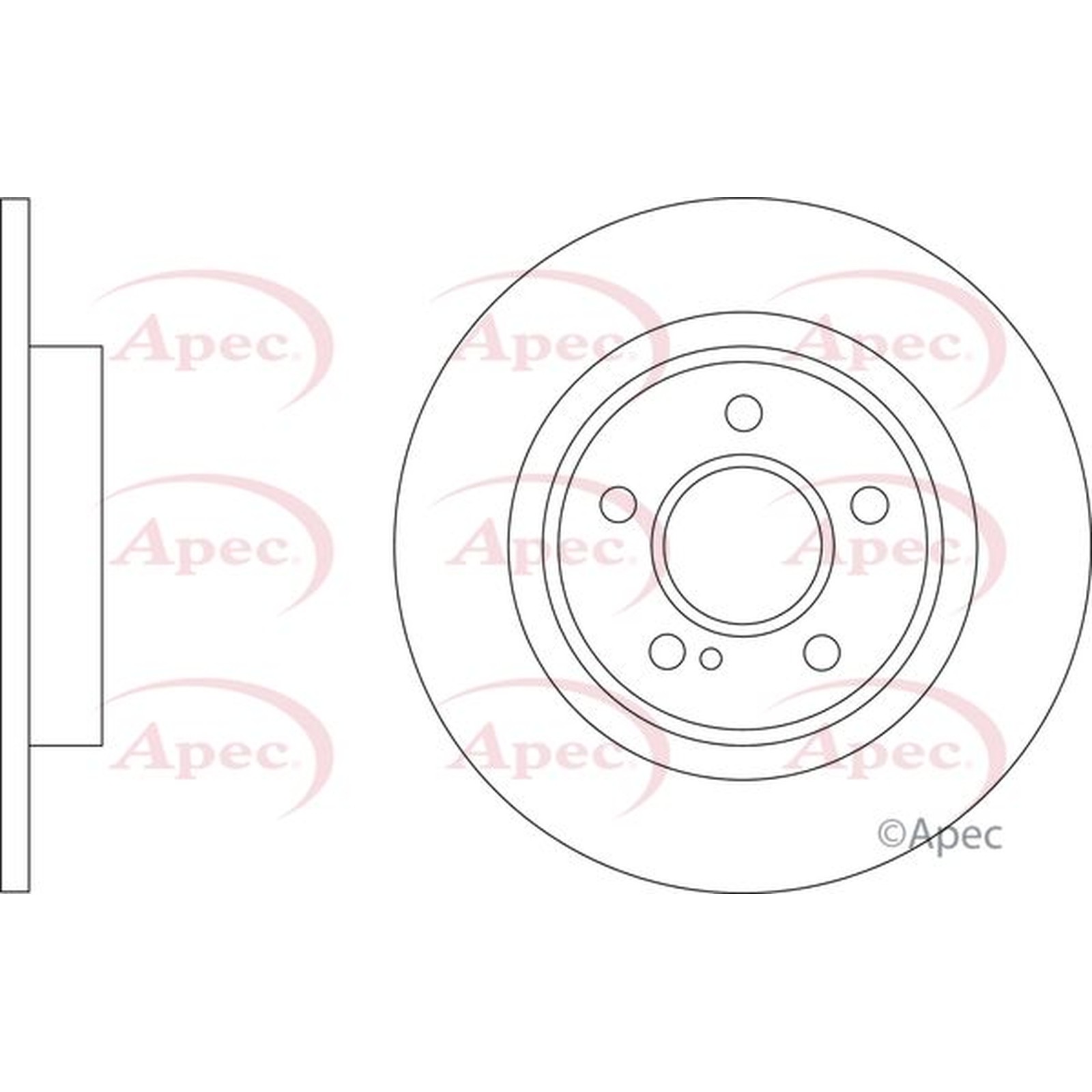 Apec Red Rear Brake Disc DSK3418 - OE High Quality Precision Engineered Part