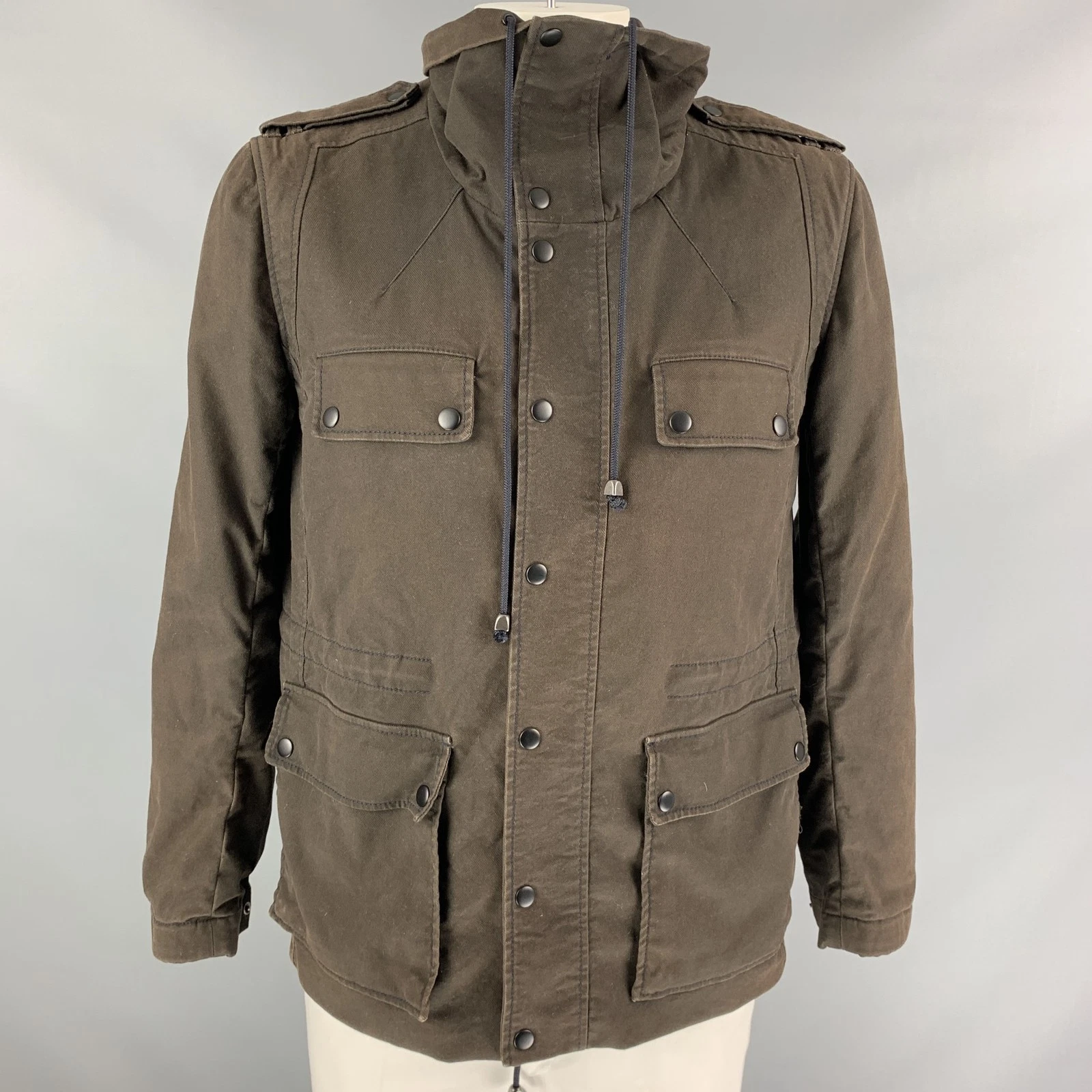 3.1 PHILLIP LIM Size L Brown Cotton Utility Coat image 1