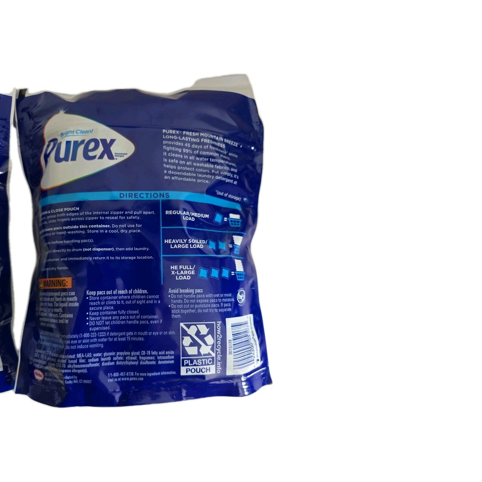 2-Pack Purex 4-in-1 Laundry Detergent Pacs Fresh Mountain Breeze 35ct Each