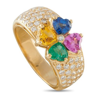 Van Cleef & Arpels Magic Antoinette 18K Gelbgold 0,66ct Diamant, Smaragd, an