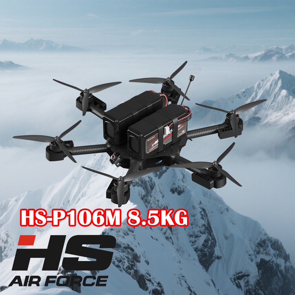 HS-P106M Payload Heavy Lift FPV Drone 145km/h 10km+ Range Motors 6S
