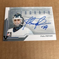 2013-14 ITG Decades 1990s Silver AUTO VAULT BLACK Felix Potvin #A-FP Hockey (f5)