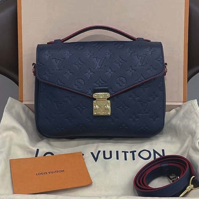 LOUIS VUITTON Pochette Empreinte Metis HandBag Monogram Navy