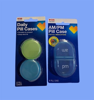 2- Cvs Health AM/PM Pill Case ~ AM PM ( Lot of 2 )