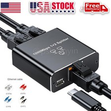1 to 4 Out Adapter RJ45 Gigabit Ethernet Splitter 1000Mbps LAN Network Internet