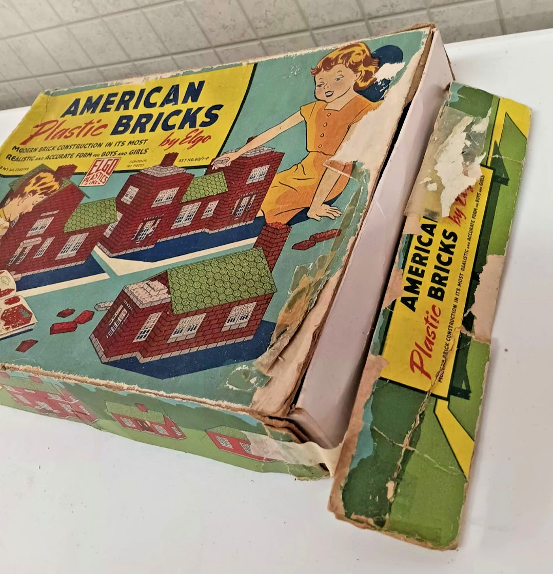 Vintage American Plastic Bricks By Elgo With Original Box