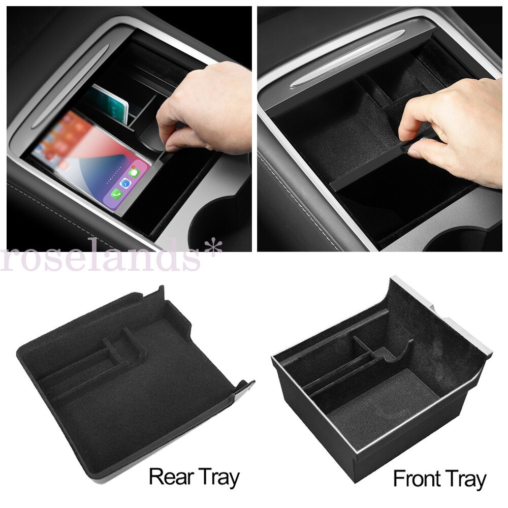 Center Console Organiser Tray Fabric Finish NEW Model For Tesla Model 3/Y 21-22