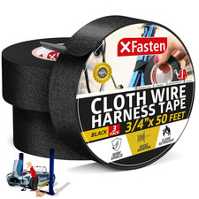 Wire Harness Tape, 3/4-Inch X 50-Foot 3-Pack , High Temp Wiring Loom Harness, S