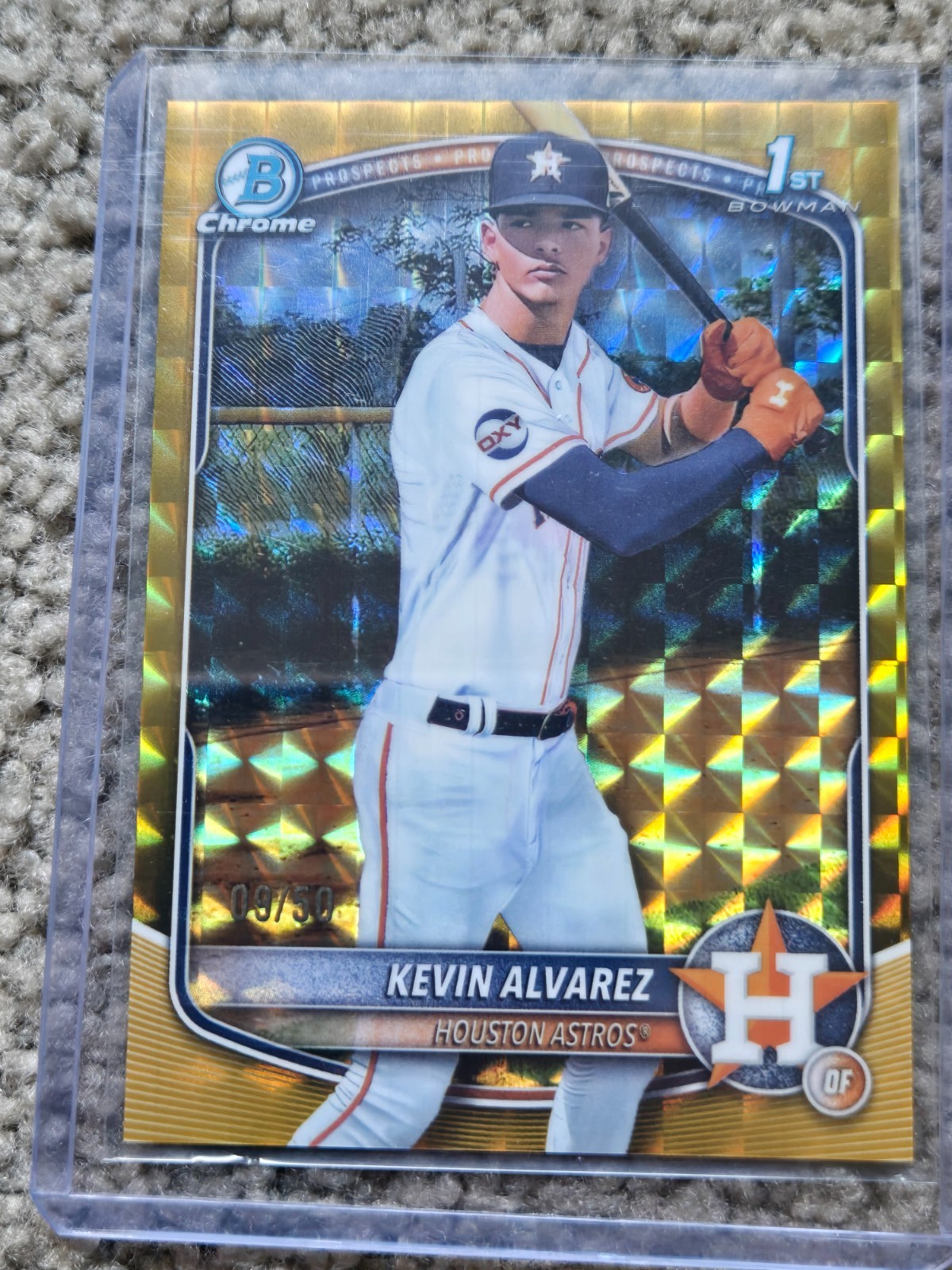 2025 Bowman Chrome 1st KEVIN ALVAREZ Gold Geometric Refractor /50 Astros SP