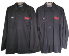 Lot Of 2, Long Sleeve Blue, Large Uniform Work Shirts Button Up Cintas