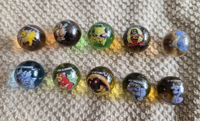 Lot of 10 Vintage Pokémon Marbles