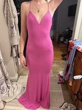 LoveShackFancy Mikel Pink Jersey Maxi Dress V-Neck Spaghetti Straps XXS