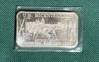 One Troy Ounce Fine Silver Bar 999 Us Bicentennial 1775-1975 Lexington Concord