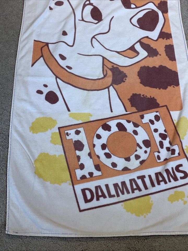 Vintage 90’s Disney 101 Dalmatians Beach Bath Towel 100% Cotton Franco Colorful - Image 4 of 4