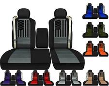 Two Front Seat Covers Fits 2001, 2002,  2003 Ford F150 American Flag Seat Covers