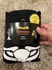 Glow In The Dark Halloween Two Piece PJ Set Boys S 6/7 Skeleton- NEW