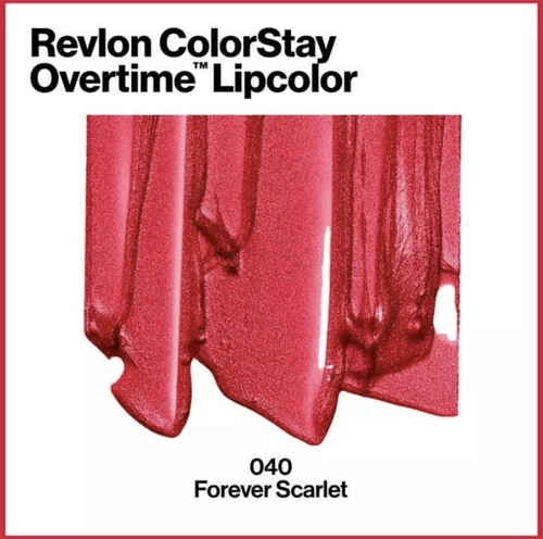 NEW Revlon ColorStay Overtime 16 Hours Lipcolor #040 Forever Scarlet - Picture 7 of 11