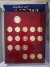 Lindner Münzenbox für 1 DM Gold 200 € 100 € Goldmünze Rauchglas 