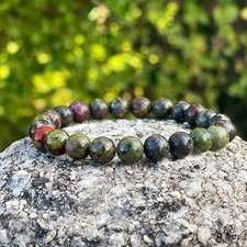 Dragon Blood Stone Beaded Bracelet Meditation Healing Crystal Stretch Bracelet