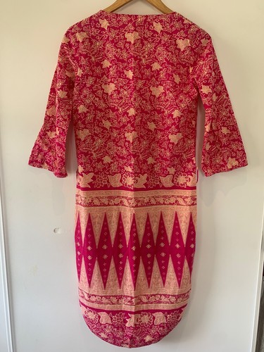 ZIMMERMANN Kaftan Dress Pink Batik Print SIZE 0 100% Cotton Cover Up Resort Swim - Picture 8 of 11