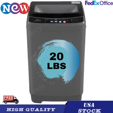 Washing Machines 20Lbs Full Automatic Laundry Washer with Drain Pump Glass Lid