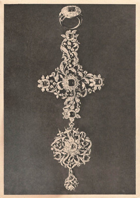 Postcard Brustkreuz und Ring No. 9, Aus der Schatzkammer VTG CC9.