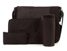 Lassig Casual Messenger Diaper Bag, Patchwork Choco