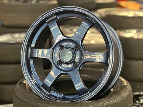 New 16x7 WL TE37 Sonic (4 Wheel) 4x100 fit HONDA CIVIC TOYOTA MAZDA ACURA Blue - Picture 4 of 12