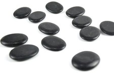12 Pcs Small Massage Stones Lava Basalt Warmer Hot Rock for Spa 1.18 x 1.57in