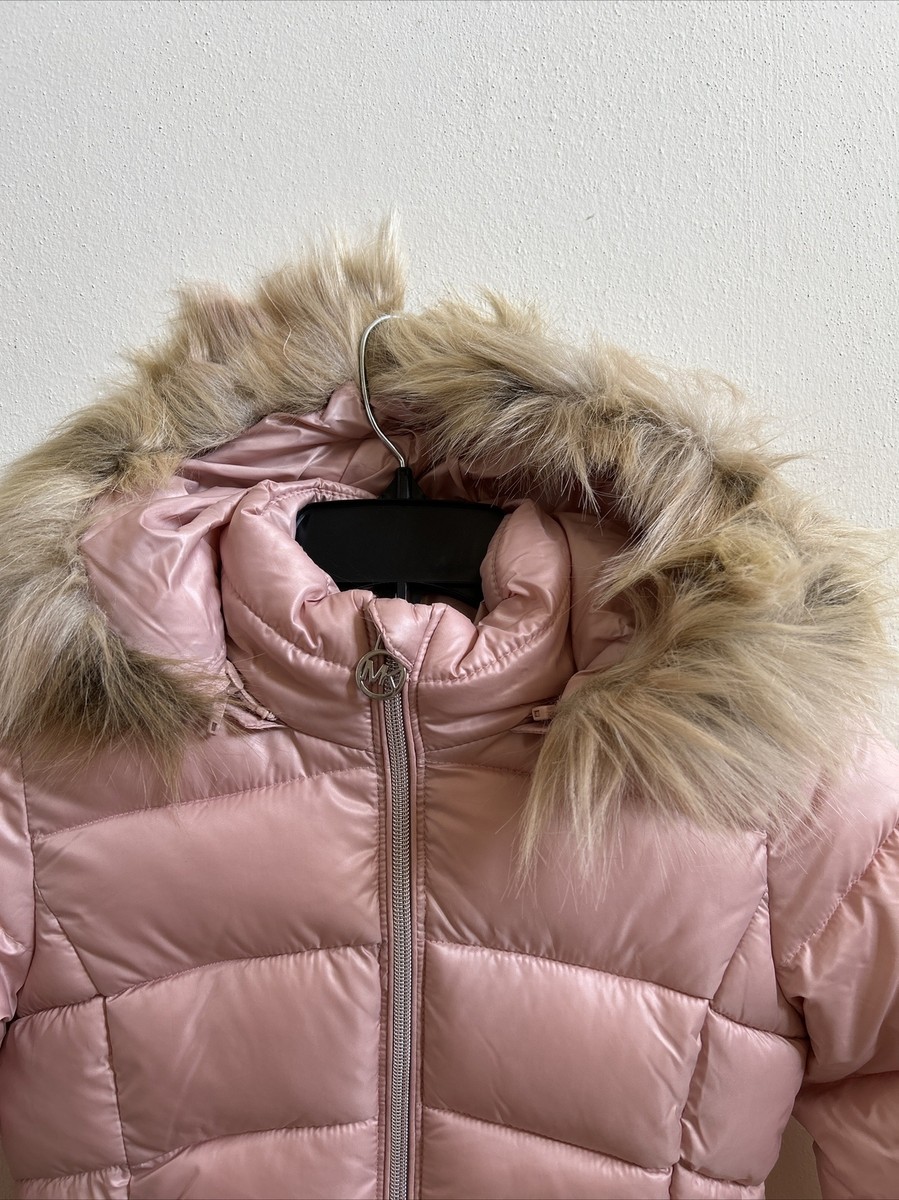 Michael Kors Little Girls Heavy Weight Stadium Jacket Blush