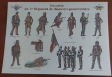 Planche Cartonnée LES PARAS DU 1ER REGIMENT DE CHASSEURS PARACHUTISTES 1 RCP