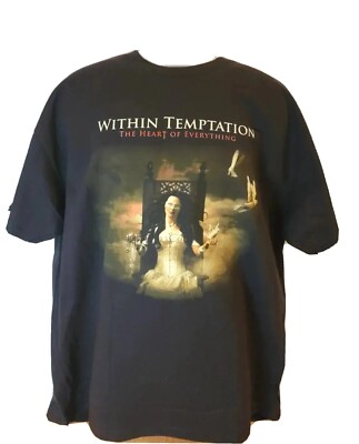 Within Temptation The Heart Of Everything Black T-Shirt Mens XL 