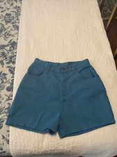 Vintage 80s Twill Shorts Mom High Waist Bright blue Size 4-6 Approx