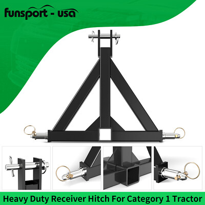 3 Point Trailer Hitch Tow Drawbar 2'' Adapter Attach For Category 1 Tractor