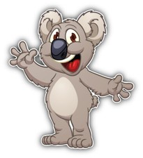 Happy Koala Cartoon Car Bumper Sticker Decal - "SIZES"