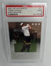 2001 Upper Deck SP Authentic Tiger Woods Shotmakers RC Rookie PSA 9 **Low Pop**