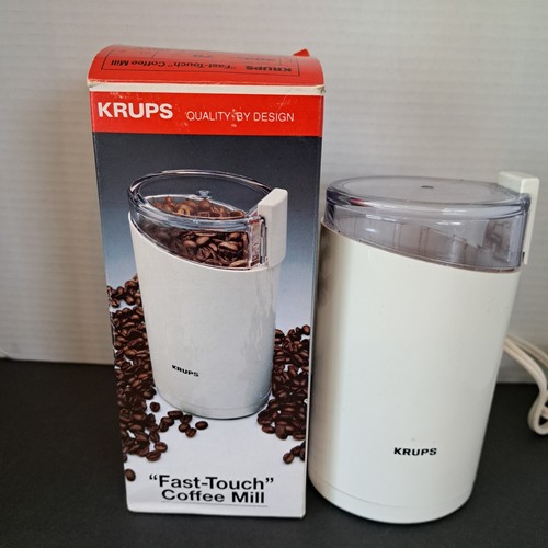 KRUPS FAST TOUCH COFFEE BEAN SPICE MILL GRINDER WHITE 20370 Java eBay