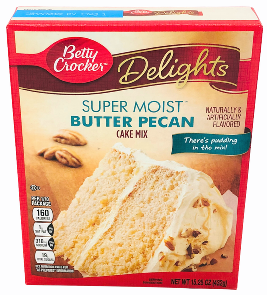 Betty Crocker Delights Super Moist Butter Pecan Cake Mix 15.25 Oz for
