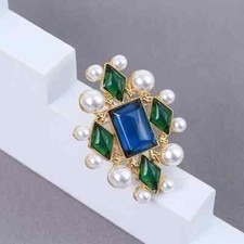 Retro Pearl Brooches for Women Banquet Brooch Men Suit Coat Lapel Pin