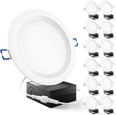 Sunco 12 Pack 6 Inch Ultra Thin LED Recessed Ceiling Lights Slim, 6000K Daylight