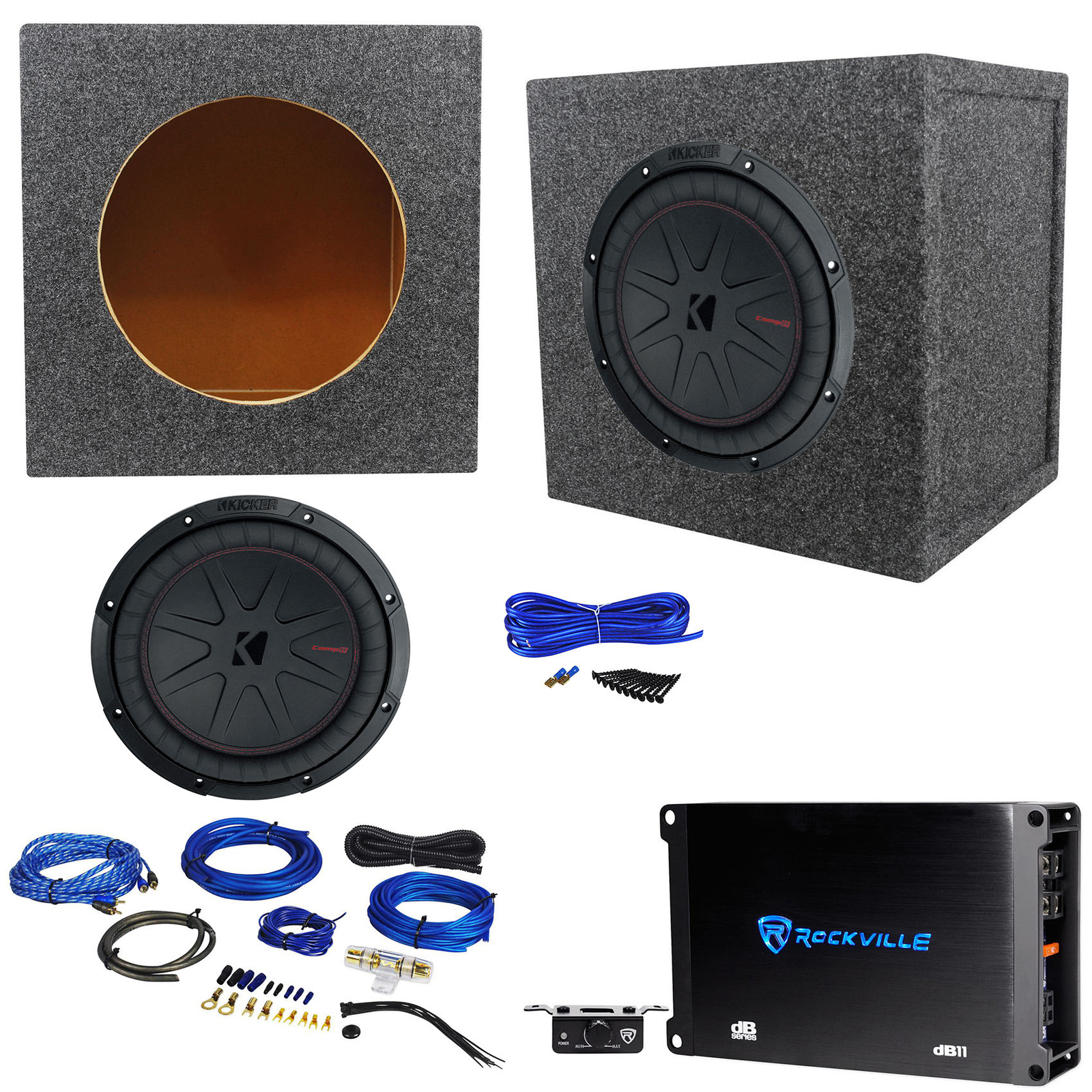 Kicker 48CWR104 COMPVR 800 Вт 10 Сабвуфер Герметичный саб-бокс моноусилитель Комплект усилителей 40490₽