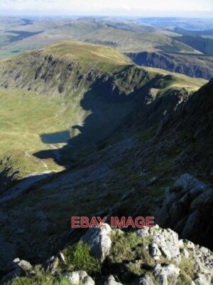 PHOTO  VIEW EAST FROM MYNYDD MOEL THE SMALL LAKE IS LLYN ARRAN. 2011