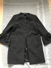 Zara Black Gorgeous Bell Sleeve Jacket Coat Size M Very Comfortable Elegant Femi