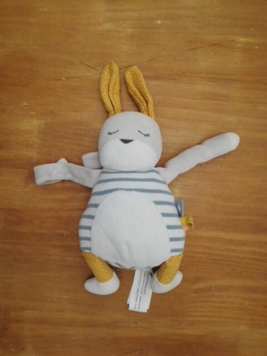 Doudou Hochet Lapin Trousselier - Eponge Bleu Et Blanc, Vintage (Occasion)