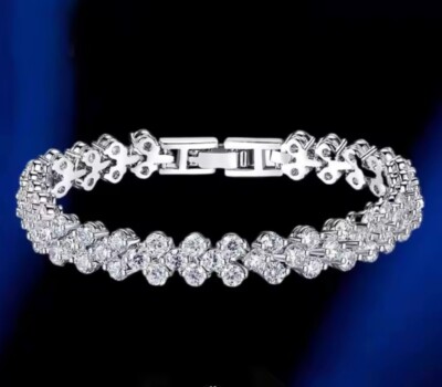Tennis Armband Römer Kristall Geometrisch Versilbert Bankett Party Charm