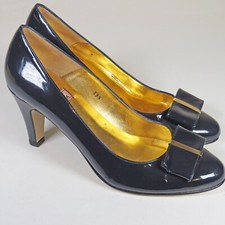 HB Espana Shoes Black Patent Leather Heels Pumps UK Size 6.5