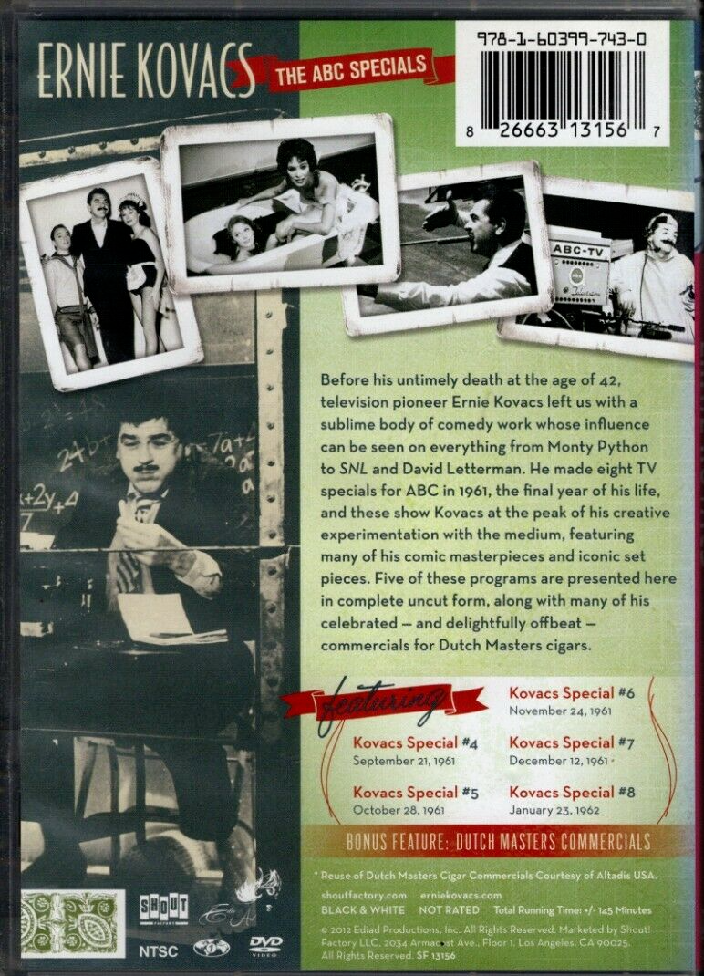その他 Ernie Kovacs: the ABC Specials / [DVD] Ernie Kovacs: The ABC Specials DVD 826663131567| eBay
