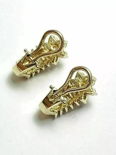 2Ct Lab Created Diamond Round Cut Women's Hoop Earring 14K Yellow Gold Plated - Picture 2 of 4
